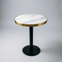 Table d'appoint ronde, plateau anti-rayures facile à nettoyer, 60x60x74 cm, Blanc(m-5)