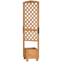 Outsunny Jardinière avec treillis sur pieds pour plantes - dim. 54,5L x 52l x 180H cm - Bois Sapin pré-huilé(m-12)