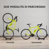 SPORTNOW Rastrelliera per Bici Regolabile con Tubo di Supporto, in Acciaio e Plastica, 75x41x71-81 cm, Nero(m-4)