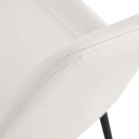 Lot de 4 chaises de salle à manger en similicuir, design moderne, embouts antidérapants, 50x47x83 cm, Blanc+Noir(m-9)