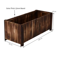Outsunny Wooden Raised Garden Bed, 120 x 50 x 45cm Elevated Planter Box, Outdoor Flower Bed with Drainage Gaps, Easy Assembly(m-3)