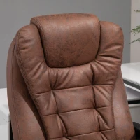 Vinsetto Massagebureaustoel met Lig- & Verwarmingsfunctie, Draaibaar, Ergonomisch, tot 120 kg, Bruin(m-8)