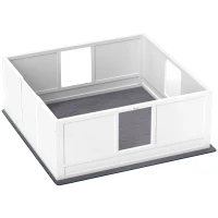 PawHut Whelping Box for Dogs with Whelping Pad, Adjustable Entrance, Non-slip Foot Pads, for Large Dogs, 124 x 120cm(m-1)