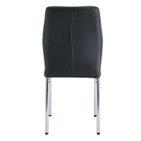 Lot de 4 chaises de salle à manger, style léger-luxe, patins antidérapants, 43x42.6x93 cm, Noir+Argenté(m-12)