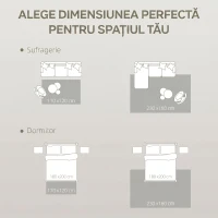 HOMCOM Covor Modern Antiderapant cu Linii Geometrice, din Poliester Multicolor, 230x160x0.7 cm(m-6)