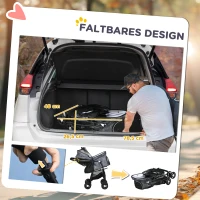 PawHut hondenbuggy, opvouwbare hondenwagen, hondenbuggy met kussen, kinderwagen voor katten(m-5)