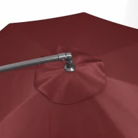Outsunny 3 m Overhanging Cantilever Parasol, with Cross Base - Wine Red(m-12)