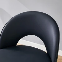 Tabouret de bar pivotant 360°, dossier ajouré design, lot de 2, 44x44x91.5 cm, Noir(m-7)