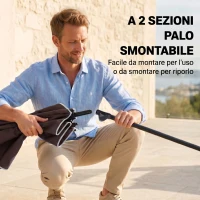 Outsunny Ombrellone da Giardino Rettangolare e Regolabile con Palo in Alluminio, 2x1.3x2.5 m, Marrone e Nero(m-7)