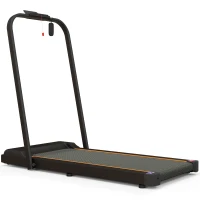 SPORTNOW Tapis de marche électrique pliable vitesse jusqu'à 6 km/h puissance 2,5 CV écran LED télécommande acier noir(m-12)