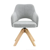 Lot de 2 chaises pivotantes style rétro luxe léger, revêtement en tissu structuré, 45x48x85 cm, Couleur naturelle(m-2)