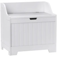 HOMCOM Opbergkist, Houten Kist met Deksel, Ruim, Modern Ontwerp, Wit(m-1)