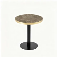 Table d'appoint ronde, plateau anti-rayures facile à nettoyer, 60x60x74 cm, Gris(m-2)