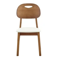 Lot de 2 chaises de salle à manger modernes, poignée de transport et assise rembourrée, facile à nettoyer, 50x44x88 cm, Blanc(m-2)