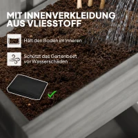 Outsunny Bloembakset, wandmontage, vrij verplaatsbaar, massief hout, 60 x 16 x 80 cm(m-6)