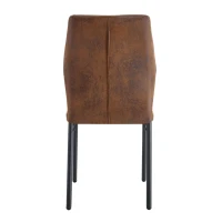 Lot de 4 chaises de salle à manger, style léger-luxe, patins antidérapants, 43x42.6x93 cm, Marron+Noir(m-12)