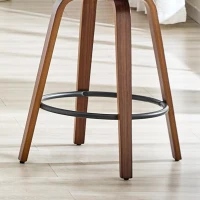 Lot de 2 tabourets de bar, dossier floral en bois courbé avec accoudoirs, 46,50x41,50x89,00 cm, Marron(m-6)