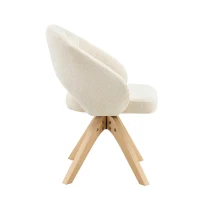 Lot de 2 chaises pivotantes style rétro, piètement 4 pieds en bois massif, patins antidérapants, 46x49x84 cm, Couleur naturelle(m-11)