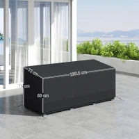Outsunny Rectangular Patio Garden Furniture Cover Waterproof for 3 Seater Sofa Bistro Set, UV Resistant Protection 600D Oxford Fabric Rattan Lounge Clean Cover, 190 x 72 x 76cm, Black(m-3)