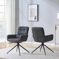 Chaise pivotante de salle, manger style luxe léger européen, lot de 2, patins antidérapants, 55x50x85 cm, Gris foncé(m-5)