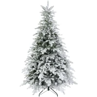 HOMCOM Kunstkerstboom 180 cm met sneeuw, 1321 takken, kerstdecoratie inclusief metalen standaard voor binnen(m-10)
