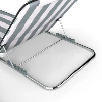 Outsunny Opvouwbaar ligbed met neksteun ligstoel met 5-traps verstelbare rugleuning draagtas lichtgrijs(m-10)