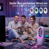HOMCOM Turmventilator ohne Rotorblätter leiser Ventilator mit 60° Oszillation, LED-Beleuchtung, 3 Geschwindigkeiten, 7,5H-Timer(m-4)
