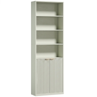 HOMCOM Bookcase Adjustable Shelf Bookshelf Anti-Tip Hardware 6-Tier, Light Green