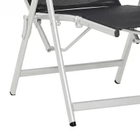 Outsunny Chaise longue pliable transat bain de soleil avec dossier & repose-pied réglable multi-positions, noir(m-12)