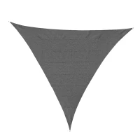 Outsunny Tenda da Sole Triangolare Anti-UV e Traspirante con Ganci a D, in HDPE, 5x5x5 m, Bianca e Blu(m-1)