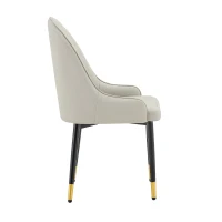 Lot de 2 chaises de salle à manger, dossier motif éclair stylé, déperlante et facile d'entretien, 47.3x44x91 cm, Gris chaud(m-9)