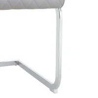 Chaise de salle à manger matelassée motif losange, dossier haut ergonomique, lot de 2, 43x63x100 cm, Argenté(m-9)