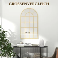 HOMCOM Wandspiegel, Raamontwerp, Garderobespiegel, Metalen Frame, 110 x 62 cm, Goud(m-7)