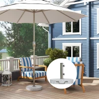 Outsunny Pied de parasol rond, socle parasol extérieur à roulettes, pour mât de Ø 32,38 et 48 mm, poids net 25,5 Kg, gris(m-2)