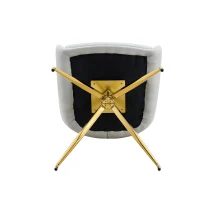 Chaise pivotante de salle, manger style luxe léger européen, lot de 2, patins antidérapants, 55x50x85 cm, Gris clair(m-9)