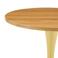 Table d'appoint ronde, style mid-century, pieds antidérapants, usage multifonction, 60x60x72 cm, Couleur naturelle(m-6)