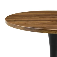 Table d'appoint ronde, style mid-century, pieds antidérapants, usage multifonction, 60x60x72 cm, Noyer(m-6)