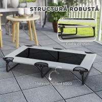 PawHut Pat pentru Câini Mari, Pliabil, cu Material din Plasă, de Interior și Exterior, 107x61x20 cm, Gri Deschis(m-5)