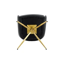 Chaise pivotante de salle, manger style luxe léger européen, lot de 2, patins antidérapants, 55x50x85 cm, Noir+Or(m-10)
