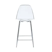 Lot de 2 tabourets de bar transparents, design moderne et aérien, 51x45x102 cm, Argenté(m-12)
