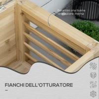 Outsunny Baule da Esterno da 155L in Legno con Coperchio in Metallo e 2 Ammortizzatori, 110x50x50 cm, color Legno(m-7)
