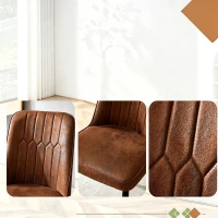 Lot de 2 chaises de salle à manger modernes, assise rembourrée, embouts antidérapants, 43x41.5x89 cm, Marron+Noir(m-7)