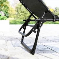 Outsunny Set 2 Șezlonguri din Oțel cu Spătar Reglabil, 189x58x30 cm, Negru(m-10)