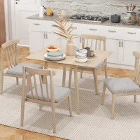 HOMCOM Eettafel Klaptafel Keukentafel, 2 inklapbare zijden, 110 x 86 x 75 cm, Naturel(m-7)