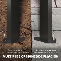 Outsunny Pérgola de Jardín 3x4 m con Protección UPF 50+ Gazebo con Techo Ajustable Estructura de Metal para Exterior Gris Oscuro(m-6)