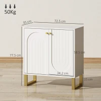 HOMCOM 2-Door Sideboard Storage Cabinet - White(m-3)