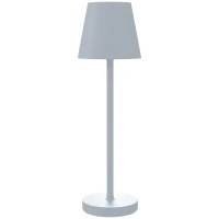 HOMCOM Lampada da Tavolo Portatile in Acrilico e Metallo da 3600mAh con Cavo di Ricarica, Ø11.2x36.5 cm, Grigio(m-1)