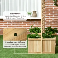 Outsunny verhoogd bed met opklapbaar hekwerk, plantenbak met privacyscherm 133x165 cm(m-6)