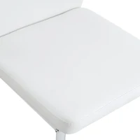 Lot de 4 chaises de salle à manger, style léger-luxe, patins antidérapants, 43x42.6x93 cm, Blanc+Argent(m-9)