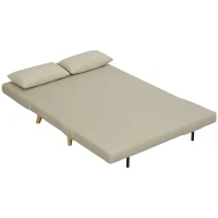HOMCOM Slaapbank Relaxbank Sofa Couch, incl. 2 kussens, fluwelen look, 130 x 78 x 79 cm, beige(m-10)